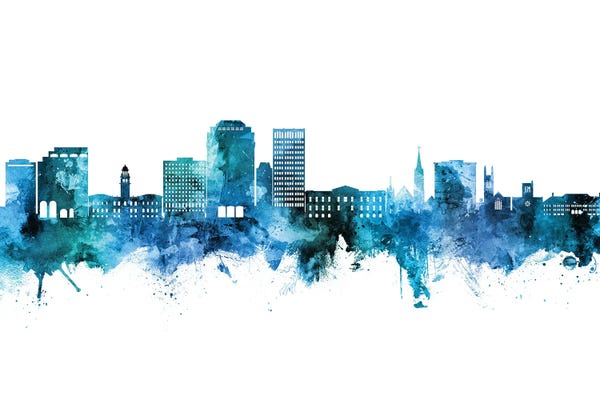 Colorado Springs: Colorado Springs  Skyline Blue Teal by Michael Tompsett