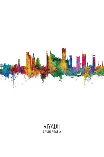 Saudi Arabia: Riyadh Saudi Arabia Skyline Portrait by Michael Tompsett