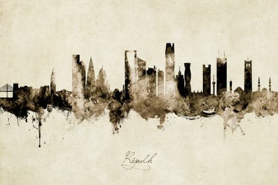 Riyadh Saudi Arabia Skyline Vintage by Michael Tompsett art print