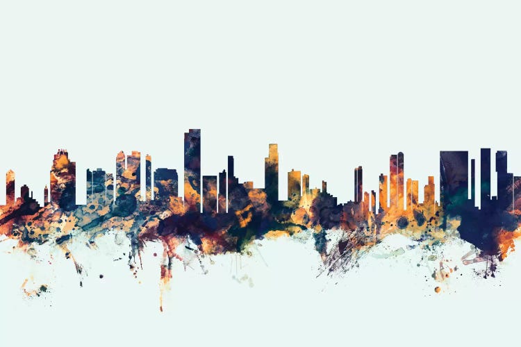 Honolulu, Hawaii, USA On Blue by Michael Tompsett wall art