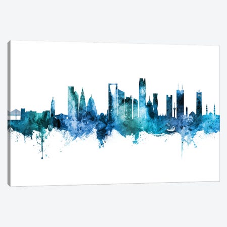 Riyadh Saudi Arabia Skyline Blue Teal Canvas Print #MTO2840} by Michael Tompsett Canvas Wall Art