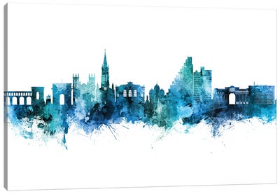 Montpellier France Skyline Blue Teal Canvas Art Print