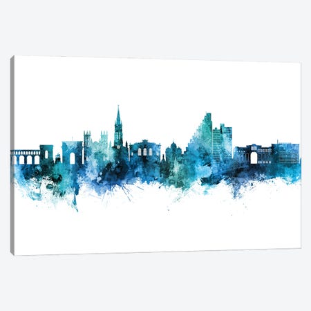 Montpellier France Skyline Blue Teal Canvas Print #MTO2844} by Michael Tompsett Canvas Print