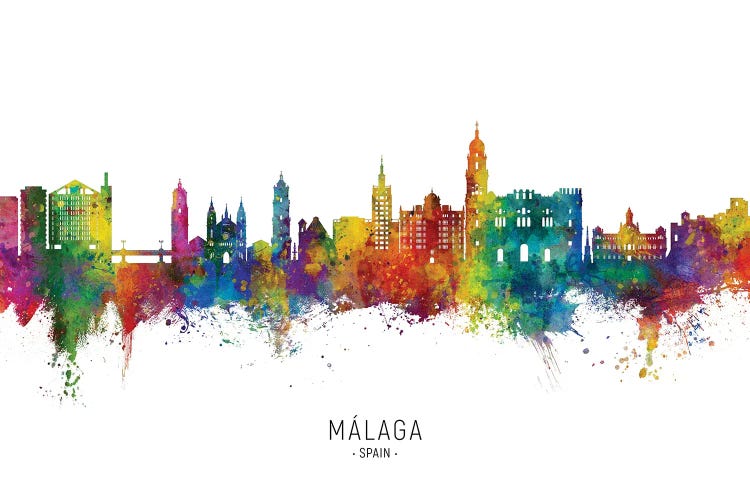 Malaga Spain Skyline City Name