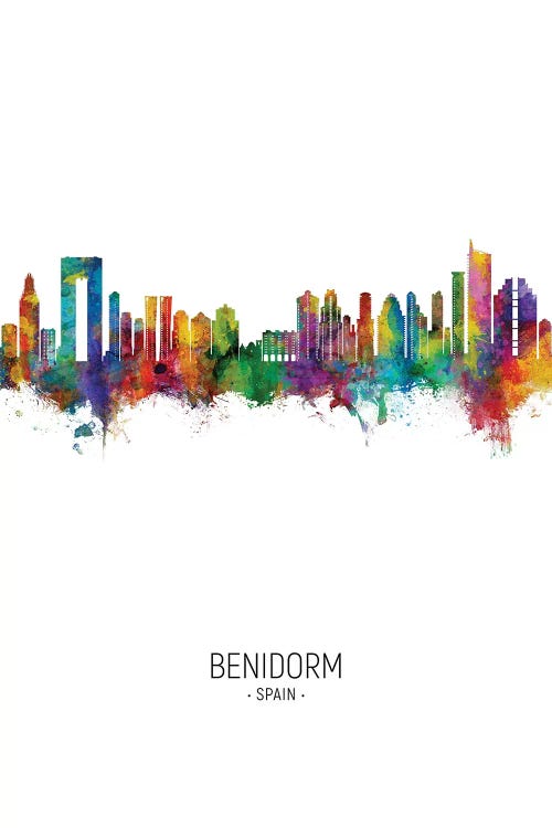 Benidorm Spain Skyline Portrait