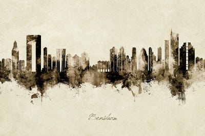 Benidorm Spain Skyline Vintage by Michael Tompsett multi panel art