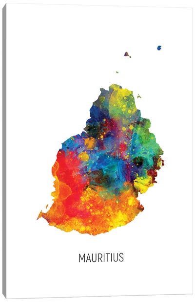 Mauritius Map Canvas Art Print - Africa Art