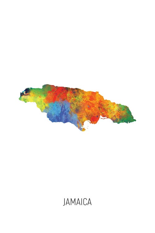 Jamaica Map by Michael Tompsett canvas print