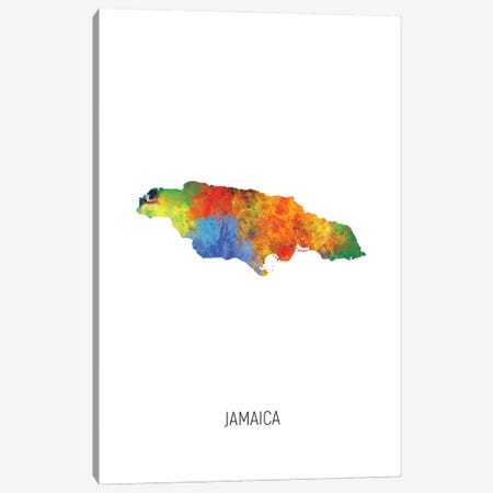 Jamaica Map Canvas Print #MTO2862} by Michael Tompsett Canvas Artwork