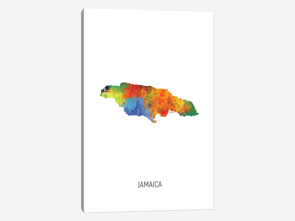Jamaica Map by Michael Tompsett 1-piece Canvas Art