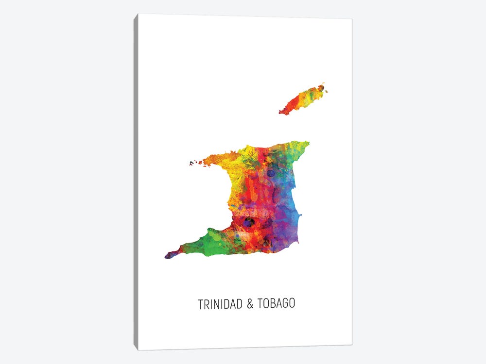 Trinidad & Tobago Map by Michael Tompsett 1-piece Canvas Wall Art