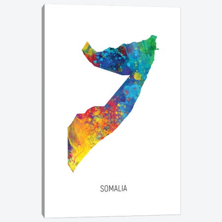 Somalia Map Canvas Print #MTO2867} by Michael Tompsett Canvas Print