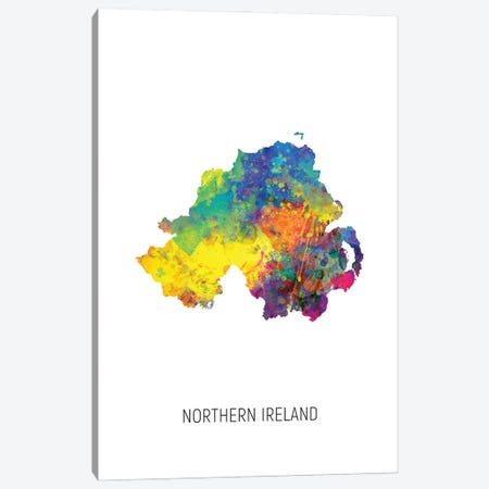 Northern Ireland Map Canvas Print #MTO2868} by Michael Tompsett Canvas Art