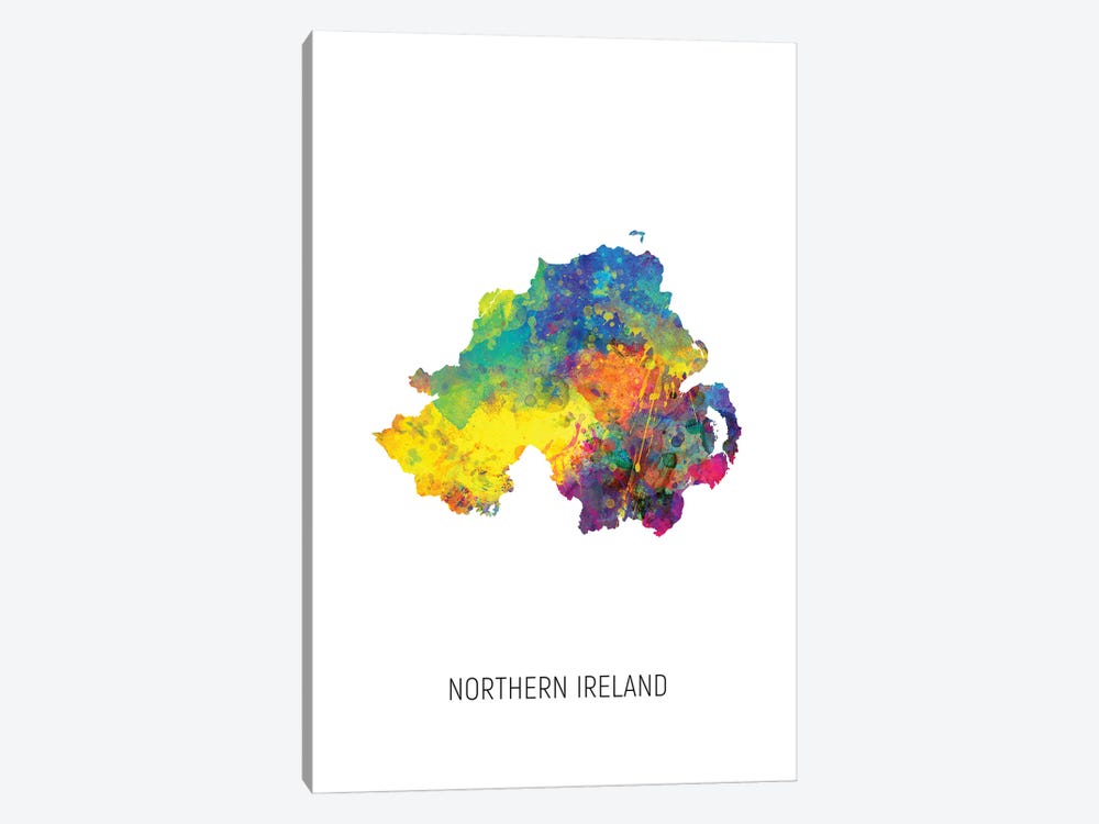 Northern Ireland Map by Michael Tompsett 1-piece Canvas Art