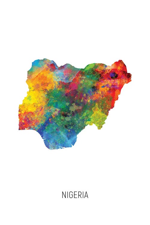 Nigeria Map by Michael Tompsett wall art