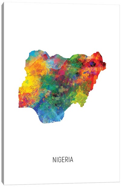 Nigeria Map Canvas Art Print - Africa Art
