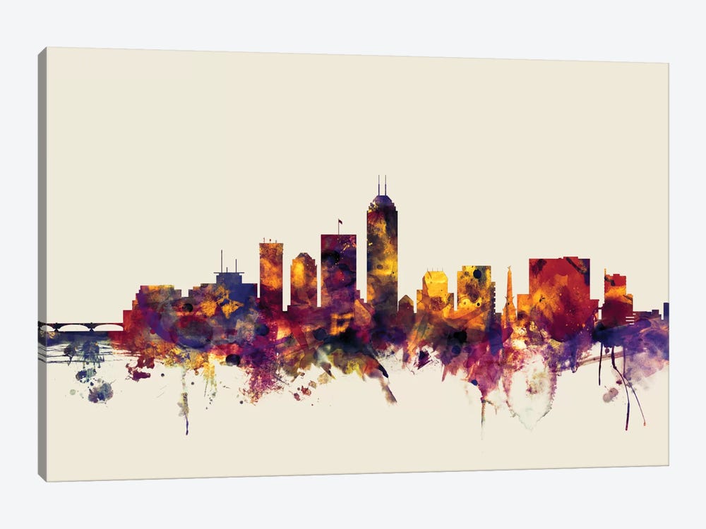 Indianapolis, Indiana, USA On Beige by Michael Tompsett 1-piece Canvas Art