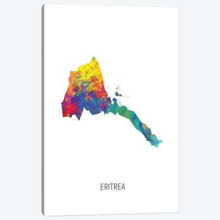 Eritrea Map Canvas Print #MTO2872} by Michael Tompsett Canvas Art Print