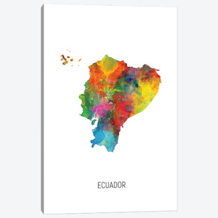 Ecuador Map Canvas Print #MTO2873} by Michael Tompsett Canvas Print