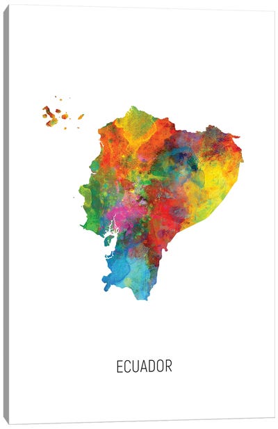 Ecuador Map Canvas Art Print - Ecuador