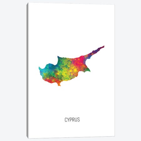 Cyprus Map Canvas Print #MTO2874} by Michael Tompsett Canvas Art
