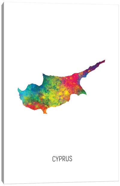 Cyprus Map Canvas Art Print