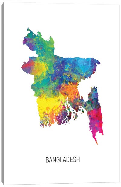 Bangladesh Map Canvas Art Print - Country Maps