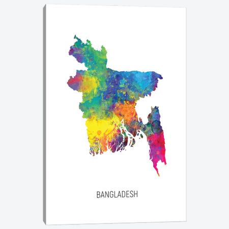Bangladesh Map Canvas Print #MTO2875} by Michael Tompsett Canvas Art