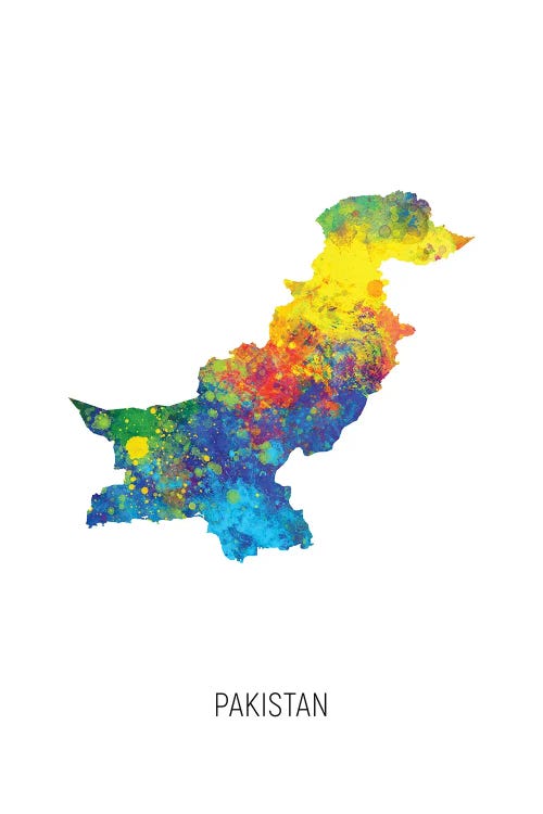 Pakistan Map by Michael Tompsett wall art