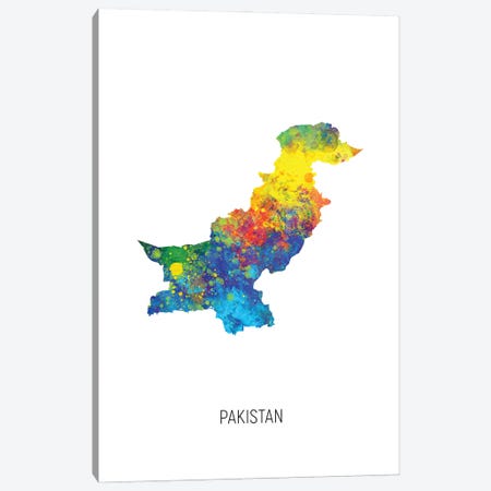 Pakistan Map Canvas Print #MTO2877} by Michael Tompsett Canvas Artwork