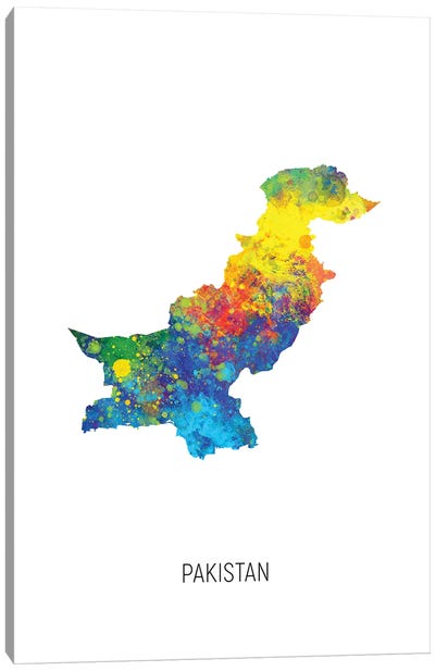 Pakistan Map Canvas Art Print - Pakistan