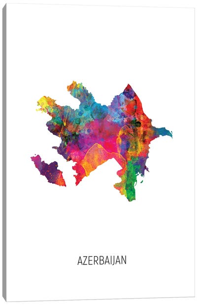 Azerbaijan Map Canvas Art Print