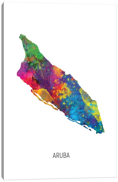 Aruba Map Canvas Art Print - Country Maps
