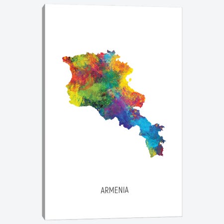 Armenia Map Canvas Print #MTO2884} by Michael Tompsett Art Print
