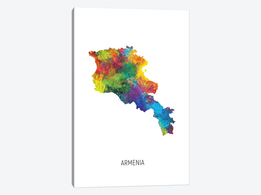 Armenia Map by Michael Tompsett 1-piece Canvas Art