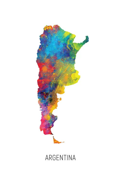 Argentina Map by Michael Tompsett wall art