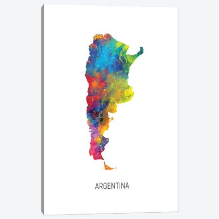 Argentina Map Canvas Print #MTO2885} by Michael Tompsett Canvas Art Print