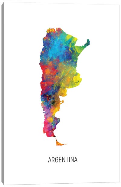 Argentina Map Canvas Art Print - Argentina Art