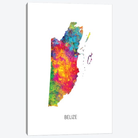 Belize Map Canvas Print #MTO2886} by Michael Tompsett Canvas Print