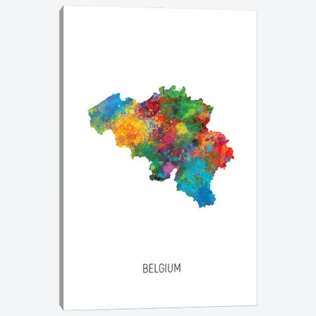 Belgium Map Canvas Print #MTO2887} by Michael Tompsett Canvas Print