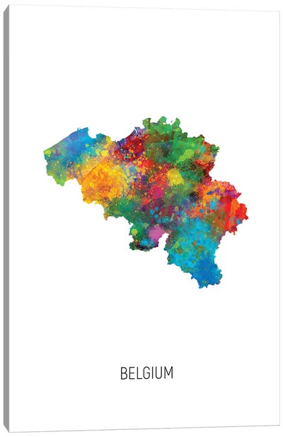 Belgium Map Canvas Art Print - Belgium