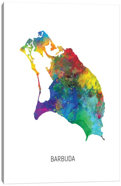 Barbuda Map Canvas Art Print