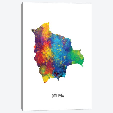Bolivia Map Canvas Print #MTO2892} by Michael Tompsett Canvas Print