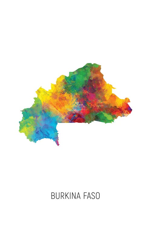 Burkina Faso Map by Michael Tompsett wall art