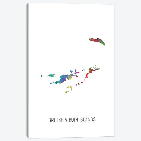 British Virgin Islands Map Canvas Print #MTO2898} by Michael Tompsett Art Print