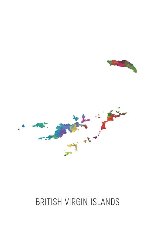 British Virgin Islands Map by Michael Tompsett wall art