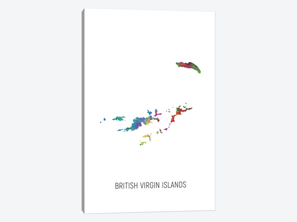 British Virgin Islands Map by Michael Tompsett 1-piece Art Print