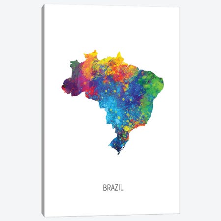 Brazil Map Canvas Print #MTO2899} by Michael Tompsett Canvas Print