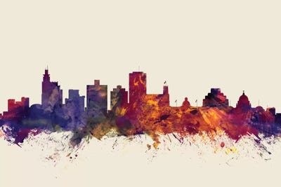 Jackson, Mississippi, USA On Beige by Michael Tompsett art print