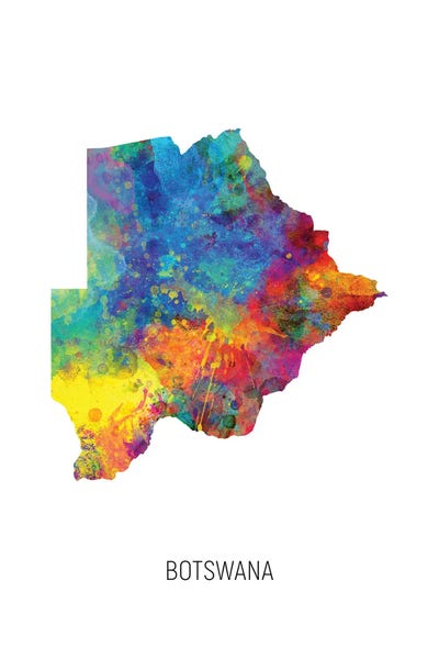 Botswana Map by Michael Tompsett acrylic art print
